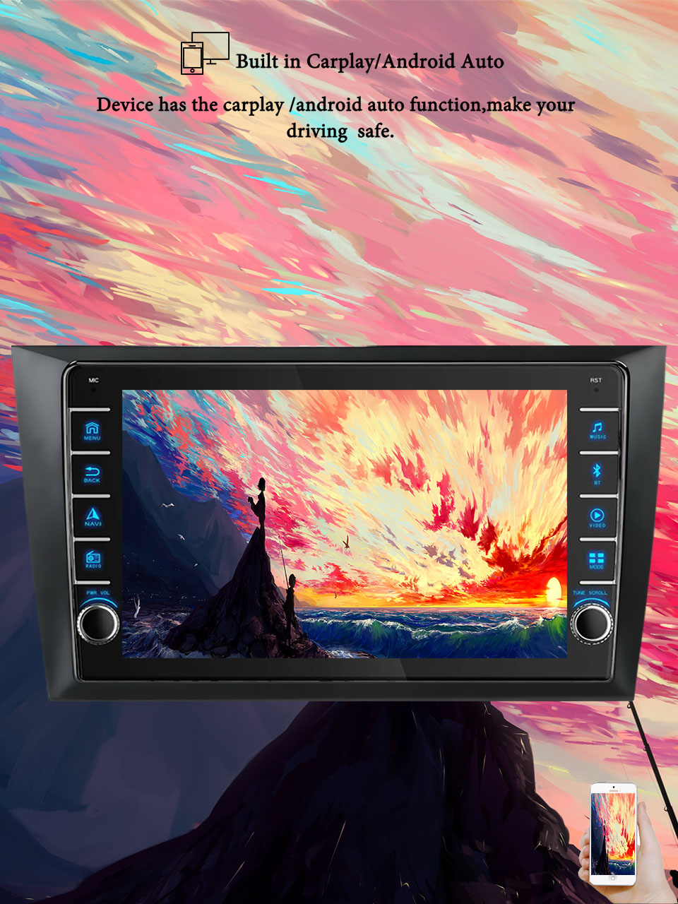 Tablet Danish Mobile & Accessories Faisalabad - 8G+128G Android 14 For Volkswagen Golf