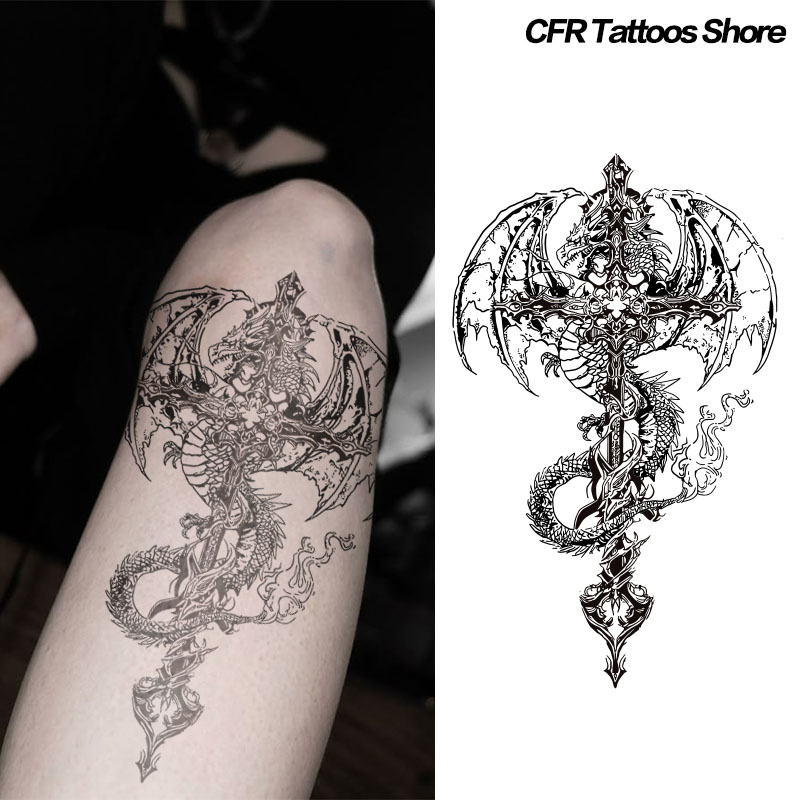 Temporary Tattoos Dragon Cross - Hotwav Tablet Accessories recension och pris