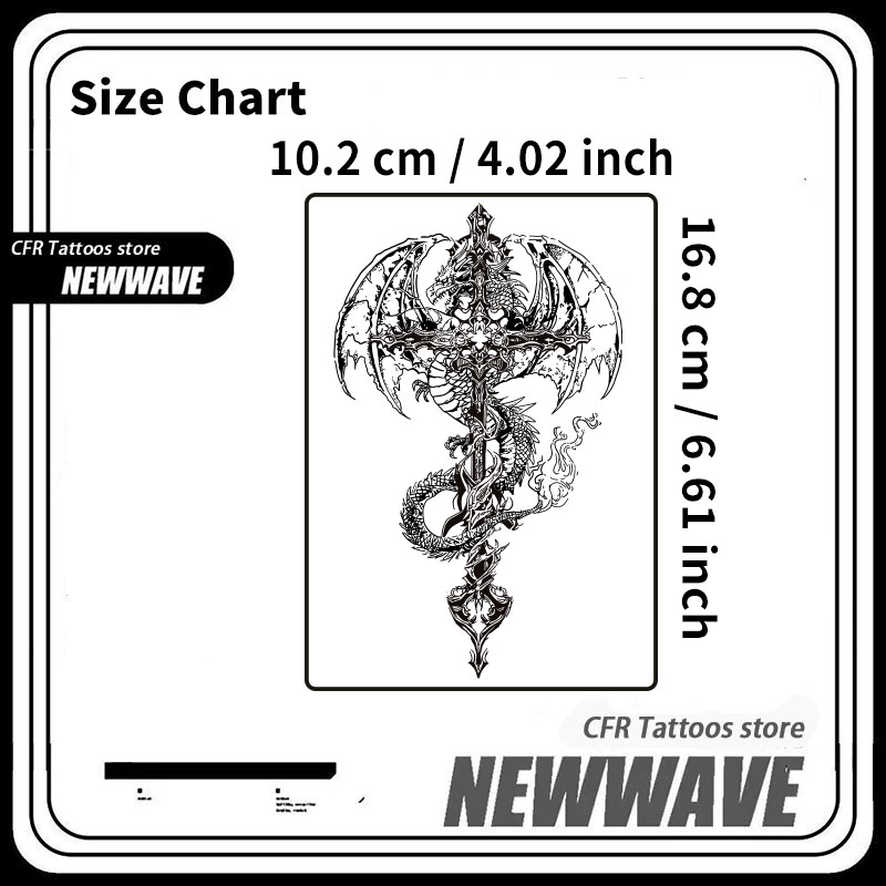 Temporary Tattoos Dragon Cross - Hotwav Tablet Accessories recension och pris